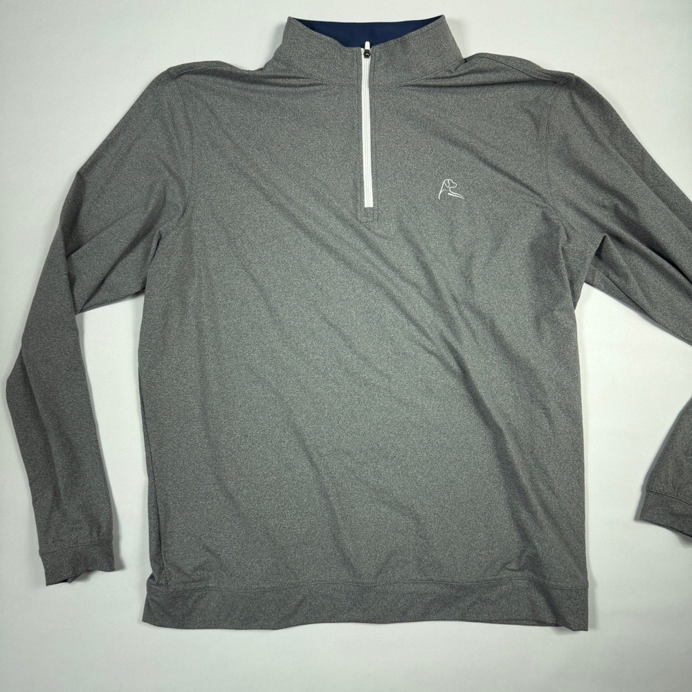 Rhoback Golf 1/4 Zip Pullover Mens L Solid Gray L/S Nylon Stretch Performance